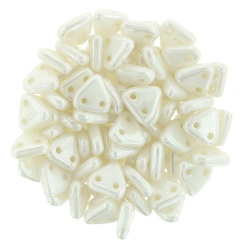 CMTR-03000-14400 CzechMates Triangle Luster Opaque White, 10 gram-0 CMTR-03000-14400 CzechMates Triangle Luster Opaque White, 10 gram-0