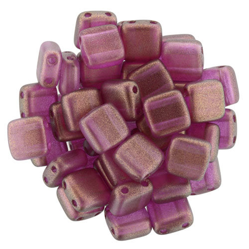 CMT-29260CR CzechMates Tile Bead Halo - Madder Rose 16 Pc.-0