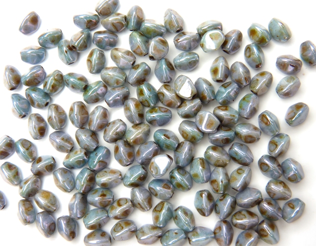 PI-03000-65431 Chalk White Green Blue Lazura Pinch Beads 10 gram-8008