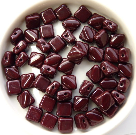 SL-13510 Opaque Oxblood (Chocolate Brown) Silky Beads 30 Pc.-7974