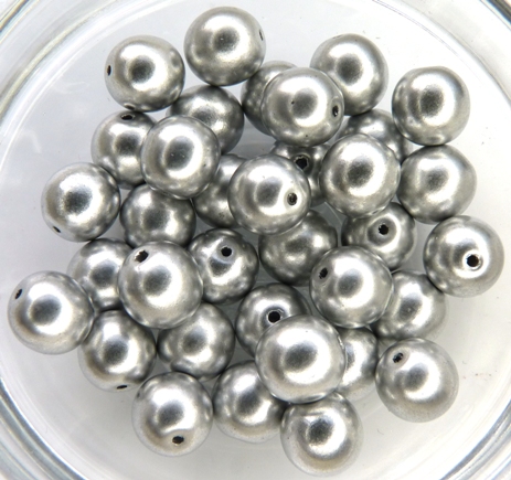 0020064 Silky Silver round 8 mm. 22 Pc.-0 0020064 Silky Silver round 8 mm. 22 Pc.-0