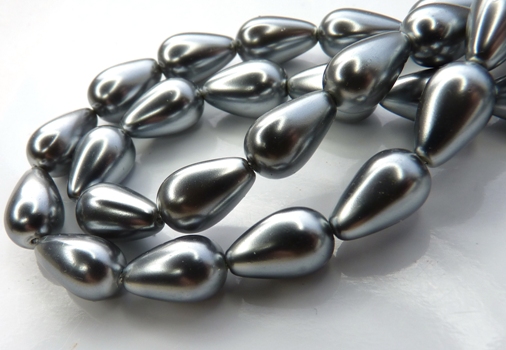 0020066 Silver-Grey Pearl Drop. 12 Pc.-8669