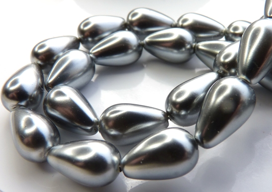 0020066 Silver-Grey Pearl Drop. 12 Pc.-0 0020066 Silver-Grey Pearl Drop. 12 Pc.-0