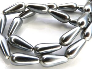 0020067 Silver-Grey Pearl Drop. 18 Pc.-0