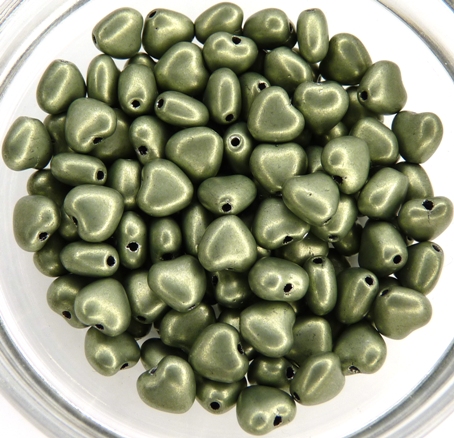 0100047 Matte Metallic Green Heart 30 Pc.-0 0100047 Matte Metallic Green Heart 30 Pc.-0