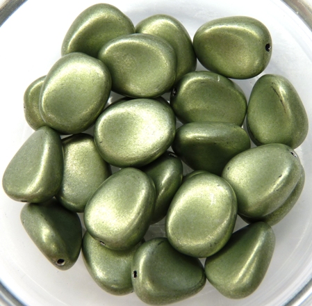 0100048 Matte Metallic GreenTwisted Oval 10 Pc.-0 0100048 Matte Metallic GreenTwisted Oval 10 Pc.-0