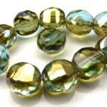 0100400 Aquamarine Celsian Lamel Facet 10 mm. 8 Pc.-0