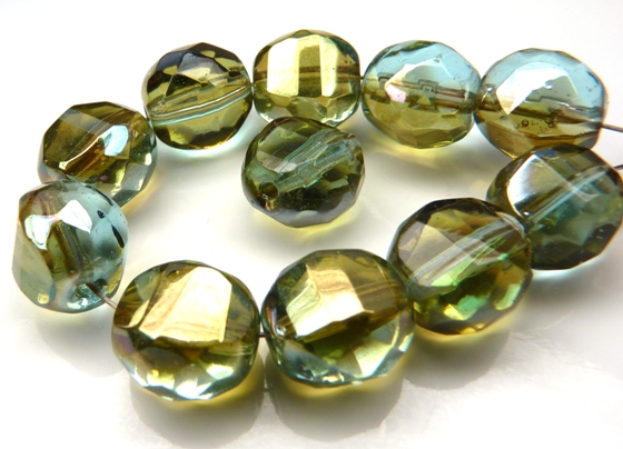 0100400 Aquamarine Celsian Lamel Facet 10 mm. 8 Pc.-0
