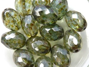 0100403 Crystal Green/Blue Lazura Oval facet 13x10 mm. 6 Pc.-8482