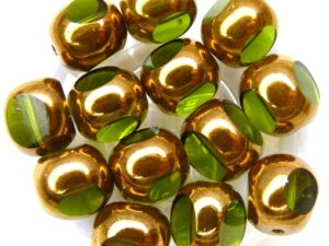 0100413 Olivine met Bronze 3 Cut 10 mm. 6 Pc.-8478