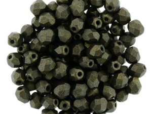0100420 Jet Metallic Suede Dark Green Facet 4 mm. 50 Pc.-0