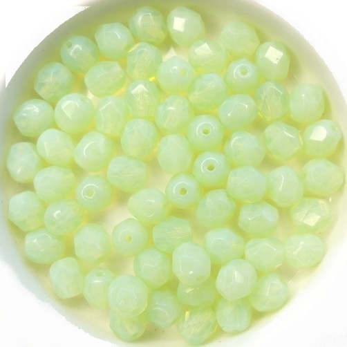 0100443 Chrysolite Opal Facet 6 mm. 20 Pc.-0