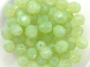 FP1-06-51200 Chrysolite Opal Czech Glass Facet Firepolish 6 mm