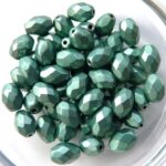 0100509 Metallic Light Green Oval Facet 8 x 6 mm. 15 Pc.-0