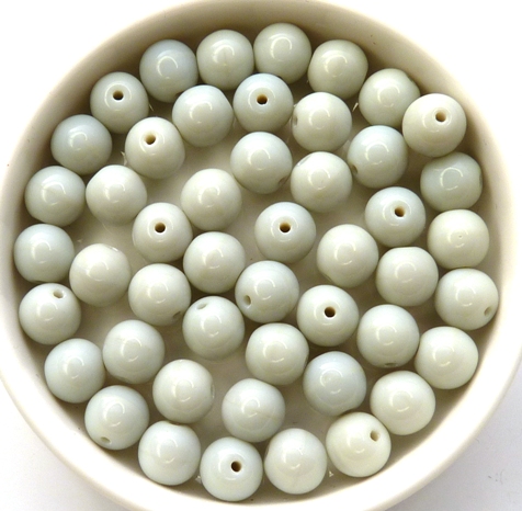 0020030 Opaque Light Grey round 7 mm. 30 Pc.-0