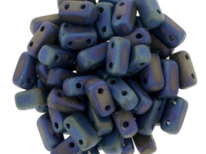 BRI-23980-21135 Matte Iris Blue Czech Mate Bricks 40 Pc.-0