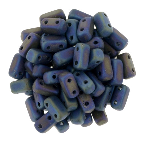 BRI-23980-21135 Matte Iris Blue Czech Mate Bricks 40 Pc.-0