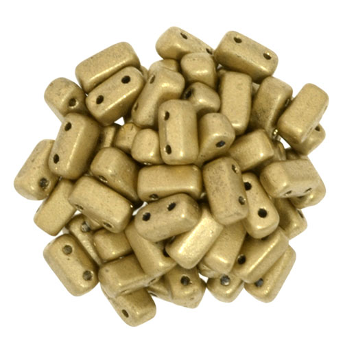 BRI-00030-01710 Silky Gold Czech Mate Bricks 40 Pc.-0 BRI-00030-01710 Silky Gold Czech Mate Bricks 40 Pc.-0