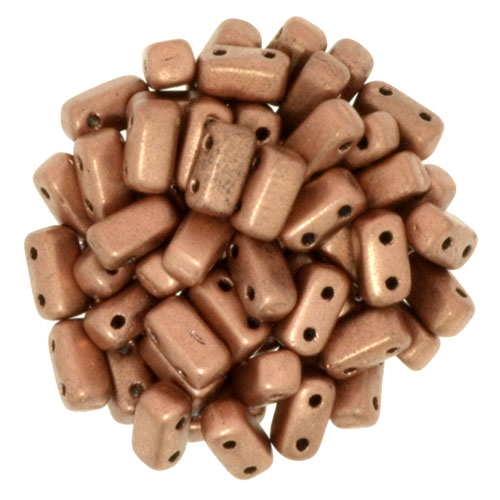 BRI-00030-01770 Matte Metallic Copper Czech Mate Bricks 40 Pc.-0 BRI-00030-01770 Matte Metallic Copper Czech Mate Bricks 40 Pc.-0