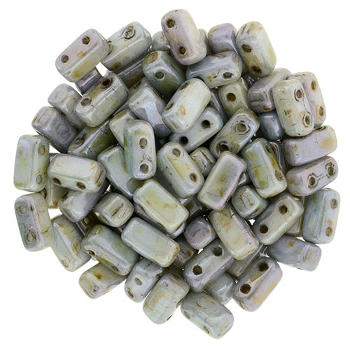 BRI-02010-65431 Opaque Luster Green Czech Mate Bricks 40 Pc.-0 BRI-02010-65431 Opaque Luster Green Czech Mate Bricks 40 Pc.-0