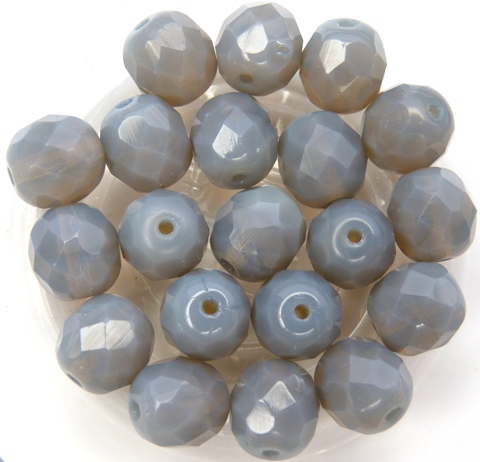 0020230 Opal Grey facet 8 mm. 12 Pc.-0