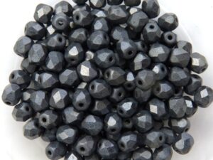 0020250 Matte Hematite facet 4 mm. 50 Pc.-0