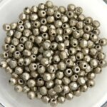 0020286 Metallic Suede Silver Grey facet 3 mm. 50 Pc.-0
