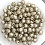 0020287 Metallic Suede Silver Grey facet 4 mm. 50 Pc.-0