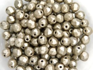 0020287 Metallic Suede Silver Grey facet 4 mm. 50 Pc.-0