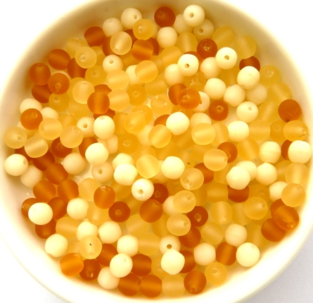 04-R-84110 Matte Beige Mix round 4 mm. 100 Pc.-8773