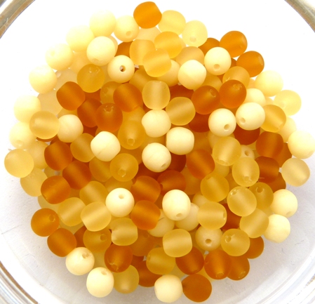 04-R-84110 Matte Beige Mix round 4 mm. 100 Pc.-0 04-R-84110 Matte Beige Mix round 4 mm. 100 Pc.-0