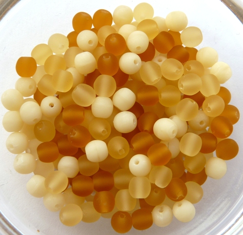 04-R-84110 Matte Beige Mix round 4 mm. 100 Pc.-8771