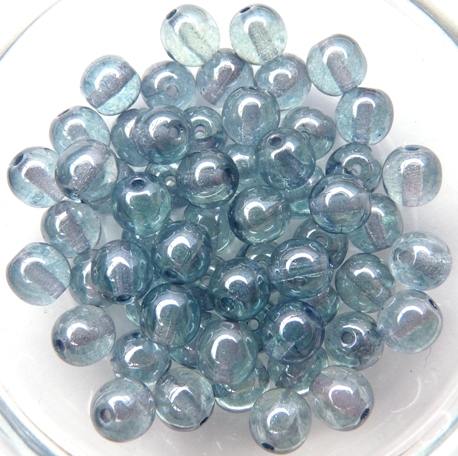 06-R-00030-14464 Crystal Blue Luster Round 6 mm. 50 Pc.-0