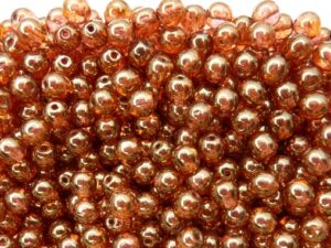 06-R-00030-65491 Crystal Roze Gold Topaz Luster Round 6 mm. 50 Pc.-8954
