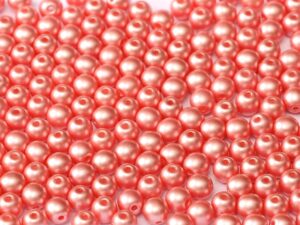 06-R-02010-25007 Pastel Light Coral Round 6 mm. 50 Pc.-0