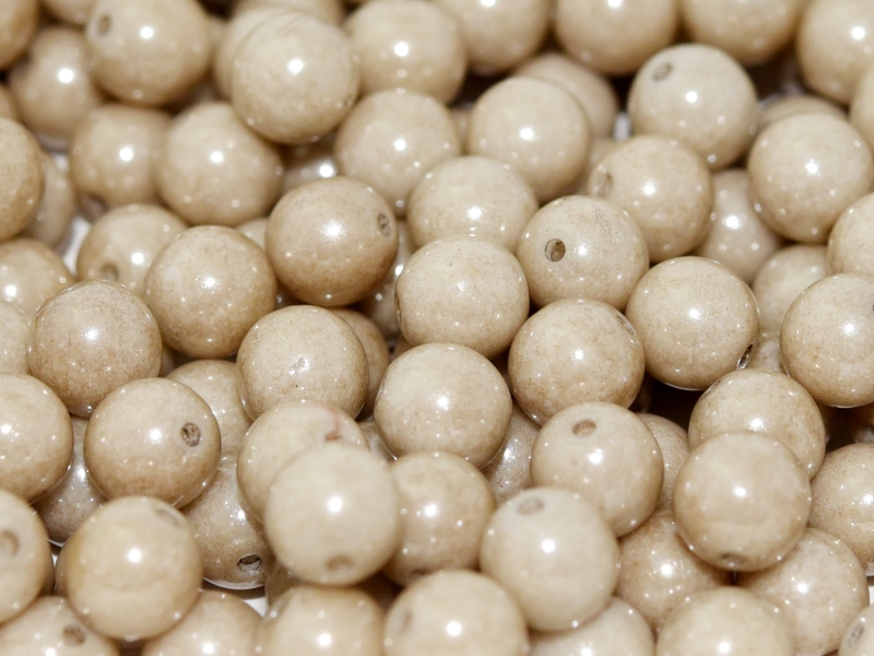 06-R-03000-14419 Chalk Latte Luster Round 6 mm. 50 Pc.-0