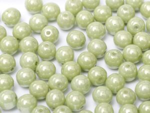 06-R-03000-14457 Chalk Light Green/Mint Luster Round 6 mm. 50 Pc.-0