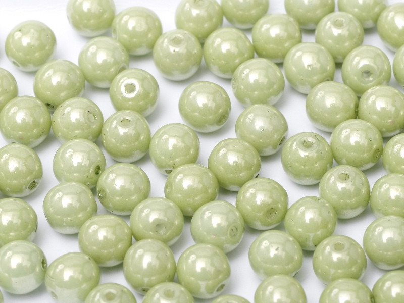 06-R-03000-14457 Chalk Light Green/Mint Luster Round 6 mm. 50 Pc.-0 06-R-03000-14457 Chalk Light Green/Mint Luster Round 6 mm. 50 Pc.-0