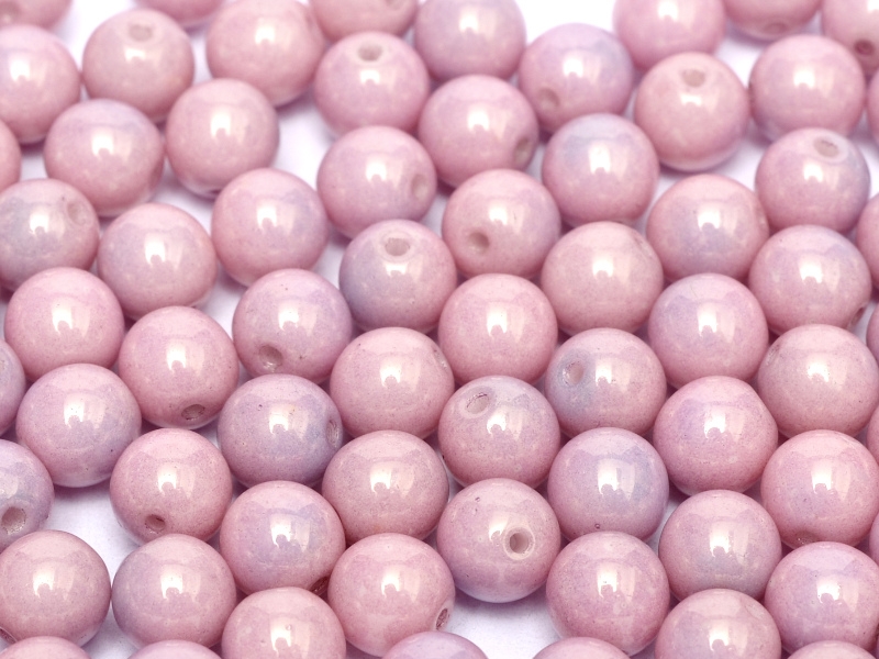 06-R-03000-14494 Chalk Pink/Lila Luster Round 6 mm. 50 Pc.-0