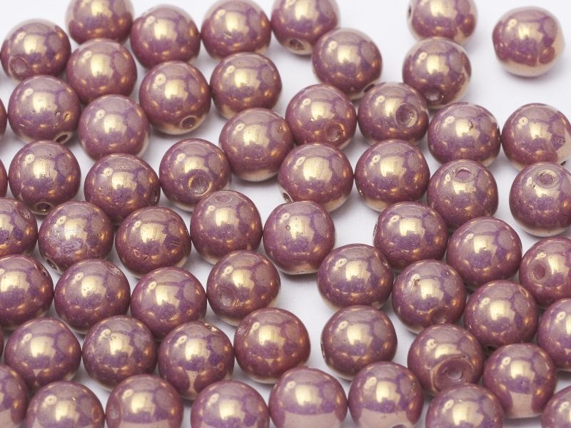 06-R-03000-14496 Chalk Bronze/Lila-Vega Luster Round 6 mm. 50 Pc.-0