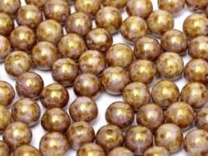 06-R-03000-15695 Chalk Lila Gold Luster Round 6 mm. 50 Pc.-9017