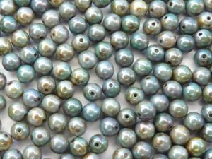 06-R-03000-65431 Chalk Green-Blue Lazure Round 6 mm. 50 Pc.-0