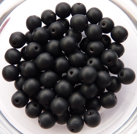06-R-23980-84110 Matte Jet Round 6 mm. 50 Pc.-0