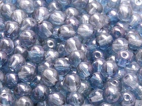 06-R-00030-14464 Crystal Blue Luster Round 6 mm. 50 Pc.-8943