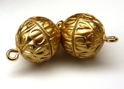 Acryl Magnetic Clasp: Barock Line Matt Gold Ornament 12 mm.-0 Acryl Magnetic Clasp: Barock Line Matt Gold Ornament 12 mm.-0