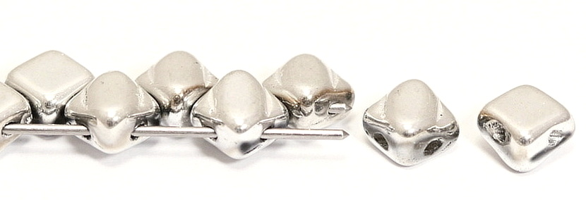 SL-00030-27000 Silky Bead Crystal Full Silver 30 Pc.-8793