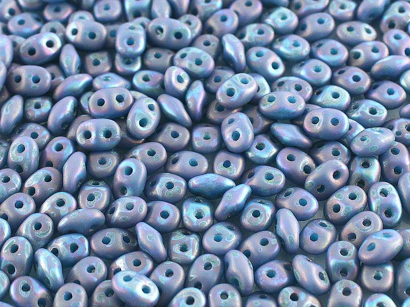 SD-63030-85001 Superduo Opaque Blue Turquoise Nebula MAT 10 gram-0 SD-63030-85001 Superduo Opaque Blue Turquoise Nebula MAT 10 gram-0