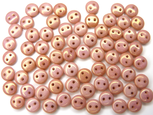 CML-02010-14495 CzechMate Lentils White Alabaster Red Luster 40 Pc.-0 CML-02010-14495 CzechMate Lentils White Alabaster Red Luster 40 Pc.-0