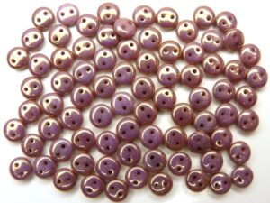 CML-02010-14496 CzechMate Lentils White Alabaster Bronze Lila Luster 40 Pc.-0