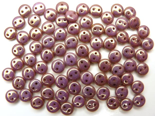 CML-02010-14496 CzechMate Lentils White Alabaster Bronze Lila Luster 40 Pc.-0 CML-02010-14496 CzechMate Lentils White Alabaster Bronze Lila Luster 40 Pc.-0